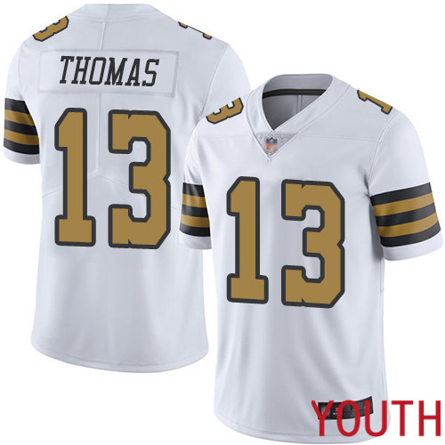 New Orleans Saints Limited White Youth Michael Thomas Jersey NFL Football #13 Rush Vapor Untouchable Jersey->youth nfl jersey->Youth Jersey